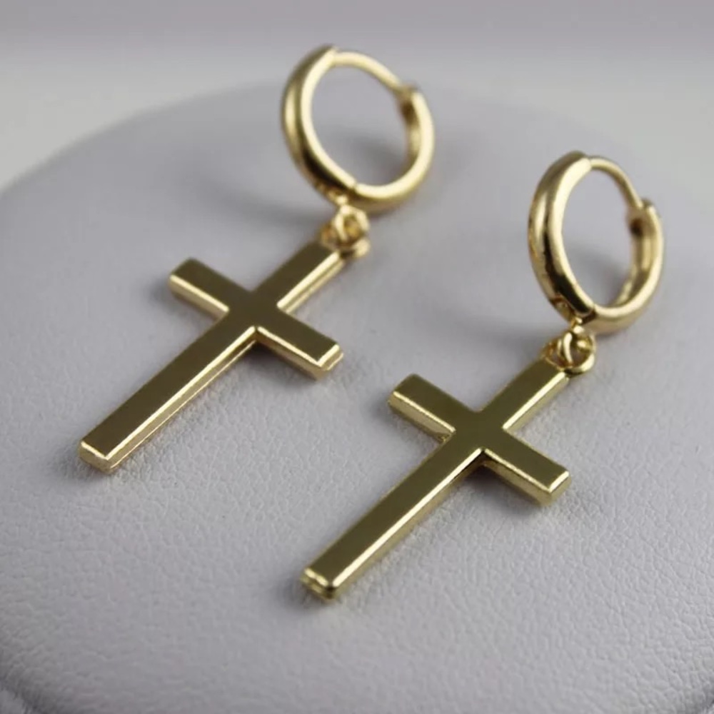 Cross dangle earrings - Picture 3 of 4